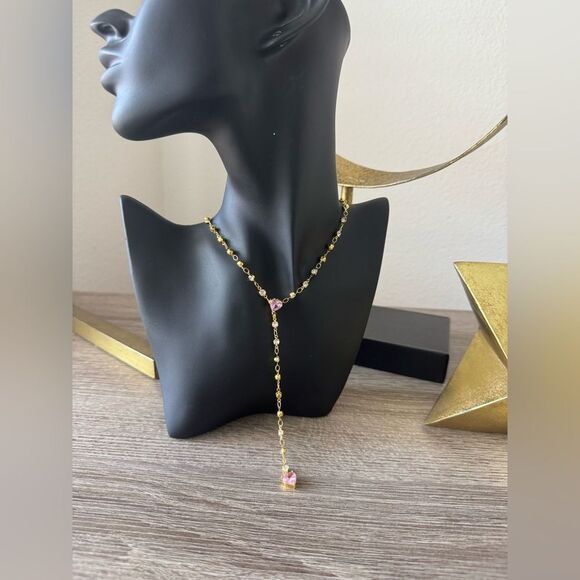 Elegant Pink Heart Necklace A1349 - Picture 5 of 5